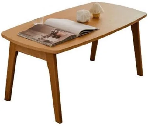 Miniatura 7 de Mesa de centro, moderna mesa de centro rectangular plegable de madera maciza escandinava para sala de estar, natural 31.5 pulgadas de largo x 19.5