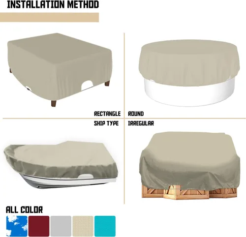 Miniatura 2 de Bynbbur Funda impermeable para muebles de patio de 13 pies con dobladillo de cuerda de alambre en todos los bordes, fundas redondas para piscina