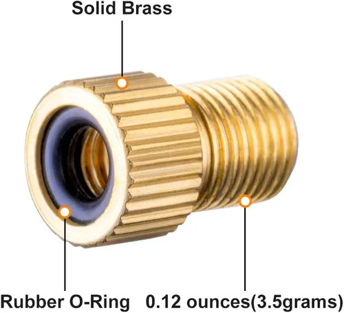 Miniatura 2 de HZJD Brass Presta Valve Adapter, Convert Presta to Schrader Adaptor for Bike, Inflate Tire Using Standard Pump or Air Compressor, Tire Valve