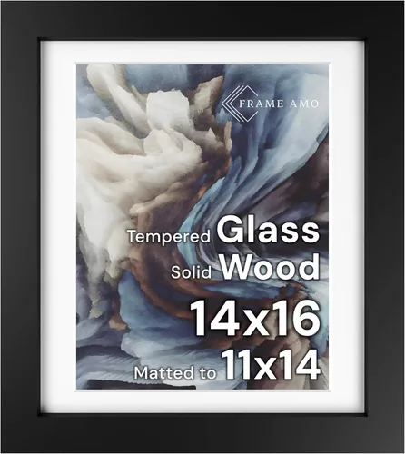 Miniatura 139 de Frame Amo Marco de póster de madera maciza de 13 x 19 pulgadas, color natural, tapete blanco para imagen de 11 x 17 pulgadas, parte frontal