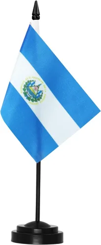 Miniatura 13 de Anley Juego de Bandera de Escritorio Deluxe de México - Bandera de Escritorio Mexicana en Miniatura de 6 x 4 Pulgadas con Poste Sólido de 12