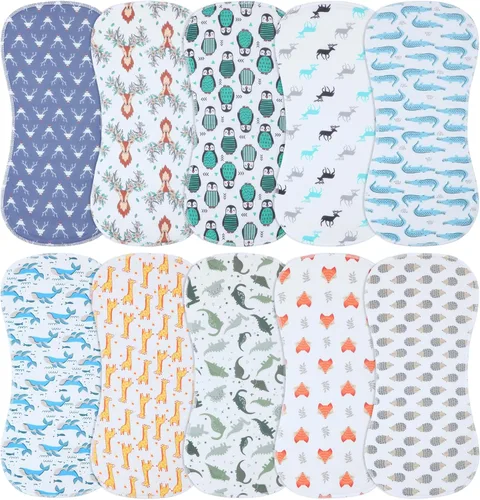 Miniatura 11 de Juego de 10 paños para eructar para bebés niños y niñas - Paño orgánico para eructos de bebé, toallitas para bebé, trapos para eructos, paños