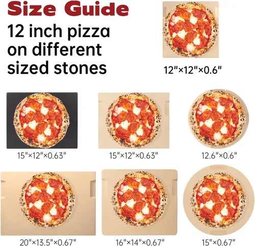 Miniatura 2 de Piedra para pizza, piedra cuadrada de pizza de 12 x 12 pulgadas para horno, parrilla, barbacoa, piedra de hornear de cordierita para pan y pastel
