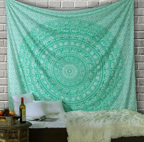 Miniatura 11 de RAJRANG - Tapiz de mandala indio para colgar en la pared, diseño hippie, de elefante, playa, decoración de dormitorio universitario, bohemio, boho.