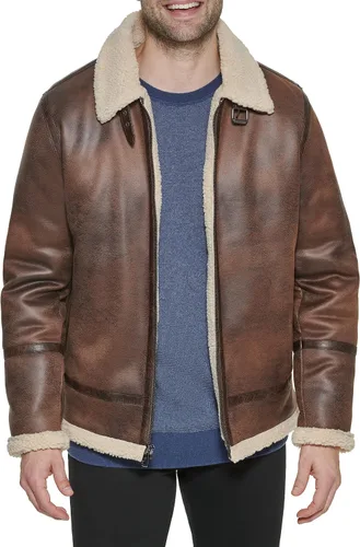 Miniatura 2 de Calvin Klein Faux Leather Men-Bomber Jacket with Shearling Lining