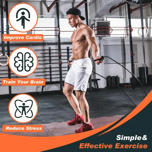 Miniatura 3 de Lewtemi 2 Pcs Flow Rope for Fitness Double Woven Workout Rope Adjustable Length Flow Jump for Working out Men Women Training Exercise Gym Indoor