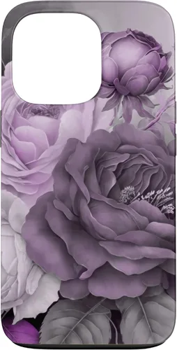 Miniatura 10 de Purple Watercolor Rose Flower Bouquet on Gray Case for iPhone 17
