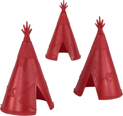 Miniatura 6 de BMC Classic Plains Indian Teepees - Juego de 3 piezas de plástico occidental marrón Accesorios
