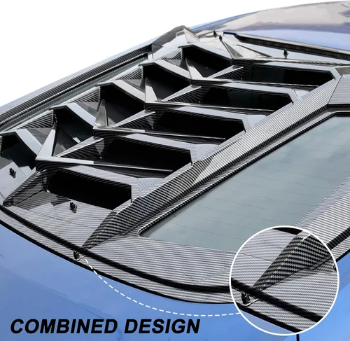 Miniatura 4 de Persiana para ventana trasera para Ford Mustang 2015-2023, Decoración de ventilación estilo GT Lambo para parabrisas para Ford Mustang 2015-2023