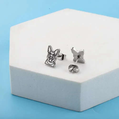 Miniatura 4 de Lywjyb Birdgot Aretes de pastor alemán con diseño de pastor alemán, regalo para hija