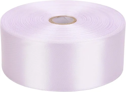 Cinta de satén blanco de 1-1/2 pulgadas, rollo de cintas de tela sólida de 50 yardas para invitaciones de boda, ramos de novia, costura,