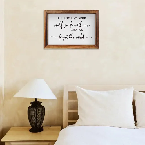 Miniatura 5 de CHDITB Letrero de madera enmarcado con texto en inglés "If I Just Lay Here" (16 x 11 pulgadas), letrero de madera para mesa de pared con citas
