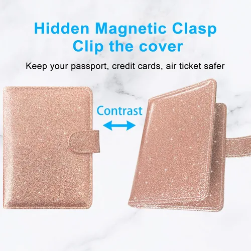 Miniatura 6 de Funda para pasaporte ACdream, piel de calidad superior, cartera con bloqueo RFID