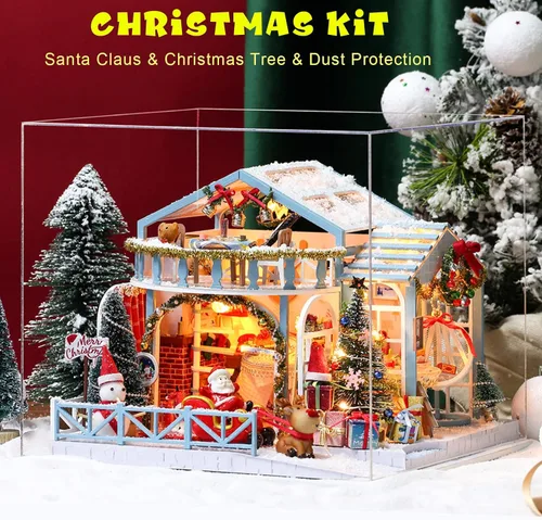 Miniatura 3 de Spilay Kits de casa de muñecas en miniatura, casa modelo pequeña para que los adultos construyan, kits de modelo de casa pequeña con cubierta