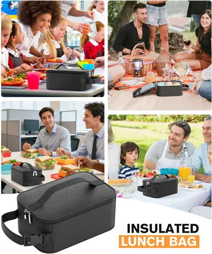 Miniatura 6 de HowFly Pequeña bolsa de merienda aislada para niños - Lonchera para mujeres/hombres - Bolsas de almuerzo enfriadoras plegables y reutilizables