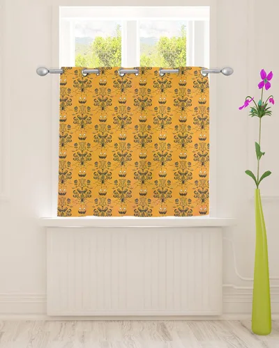 Miniatura 7 de Sheer Curtains 52x72 Inch Long Halloween Grimace Haunted Pumpkin Orange Semi Sheer Curtains Voile Grommet Drapes Chiffon Window Curtain for Living