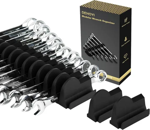 DEHOYI 24 organizadores modulares de llaves para cajones de herramientas, estante para llaves con etiquetas métricas y SAE, soporte perfecto para