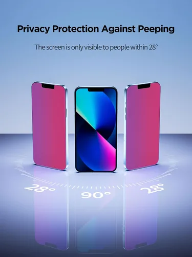 Miniatura 3 de PDDKISS Protector de pantalla de privacidad compatible con iPhone 12/iPhone 12 Pro, vidrio templado de 6.1 pulgadas, gradiente rosa, antiespía, anti