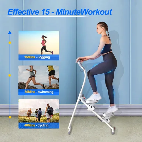 Miniatura 3 de Escalera para gimnasio en casa, máquina de entrenamiento vertical plegable, máquina de entrenamiento de cuerpo completo con asas ajustables, monitor