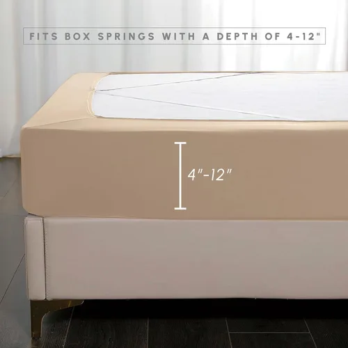 Miniatura 2 de Elegant Comfort Funda de somier, elástica y ajustada, falda de cama de 4 lados, tejido de jersey, alternativa elegante para falda de cama, suave
