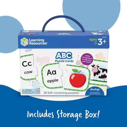 Miniatura 5 de Learning Resources Tarjetas de rompecabezas ABC, preparación para el jardín de infantes, rompecabezas autocorrectivos, juegos de aprendizaje