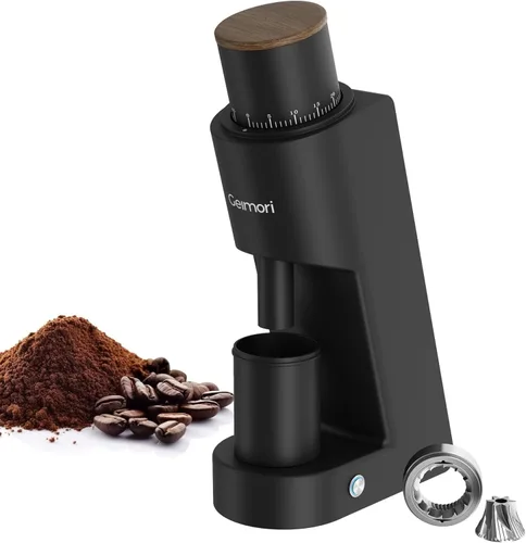 Wirsh - Molinillo de café eléctrico de dosis única Geimori GU38 con rebabas cónicas de 6 núcleos de 1.496 pulgadas, ajuste continuo para expreso,