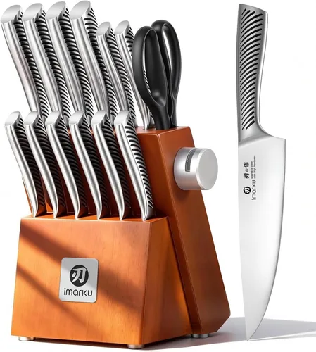 Miniatura 18 de imarku Cuchillo de chef profesional japonés de 8 pulgadas, cuchillo de pelar de acero inoxidable de alto carbono, mango ergonómico, afilado, borde