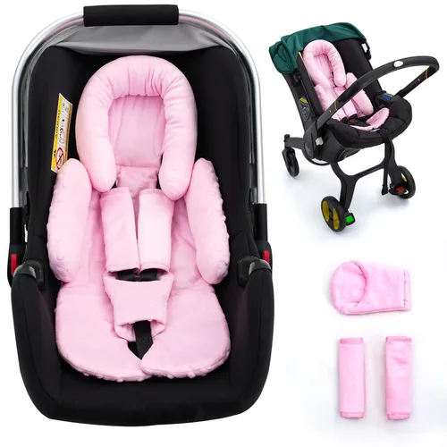 Miniatura 9 de Soporte para la cabeza del asiento de coche para recién nacido con juego de 3 cubiertas para los hombros, inserto reversible 2-en-1 para asiento