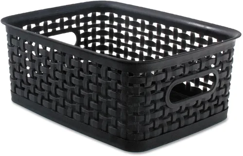 Miniatura 2 de Advantus 40326 Contenedores de tejido, 9 7/8 x 7 3/8 x 4, plástico, negro, 3 contenedores