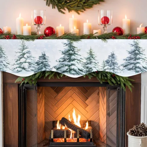 Miniatura 7 de Funda de bufanda de chimenea de Navidad, mantel superior, bufanda para Navidad, Halloween, Acción de Gracias, otoño, decoración de interiores