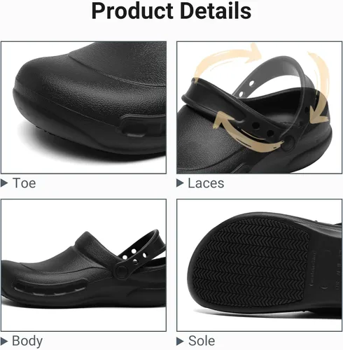 Miniatura 5 de Zapatos de chef antideslizantes para hombre zapatos impermeables de trabajo de enfermería para servicio de alimentos restaurante cocina zapatos