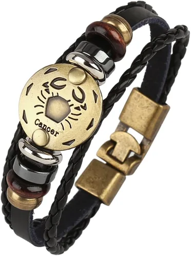 Miniatura 50 de Hamoery Pulsera de cuero de aleación punk para Constellation trenzada pulsera pulsera brazalete