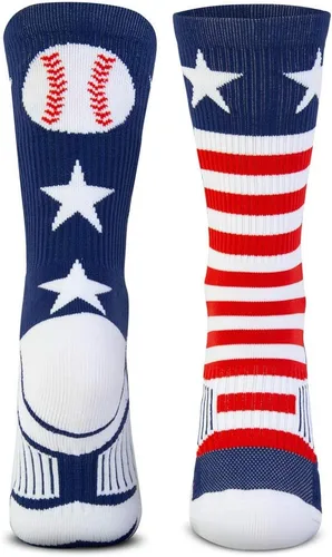 Miniatura 9 de ChalkTalkSPORTS Calcetines Crew de Rendimiento de Béisbol - Calcetines Boston - Jóvenes y Adultos - Calcetines de Béisbol a Media Pantorrilla