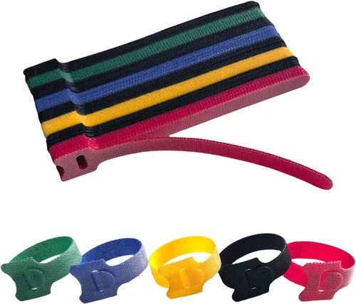 80 bridas reutilizables multicolor de 6 pulgadas, correas de cable multiusos, organizador de ganchos y bucles, organizador de cables, bridas
