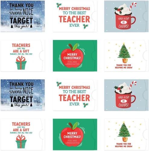 Miniatura 19 de Andaz Press Divertido surtido de portatarjetas de regalo de Navidad, 4.25 x 3 pulgadas para tarjetas de crédito de Papá Noel secreto, elefante