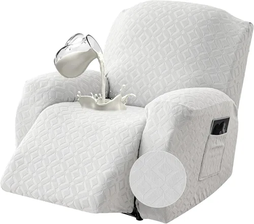 Miniatura 26 de Gennia Funda Impermeable para Sofá Reclinable, Fundas Elásticas para Sofá Reclinable con Bolsillos, Fundas Lavables para Sillón Reclinable Lazy Boy