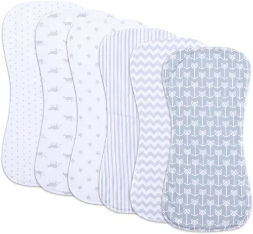 Miniatura 8 de Paquete de 6 paños de muselina para eructos de bebé, 100% algodón, extraabsorbentes y suaves, para bebés niños y niñas (Multi02)