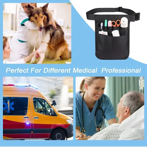 Miniatura 2 de Cinturón organizador médico para enfermera, multicompartimento, para enfermera, cangurera, bolsa de almacenamiento para tijeras médicas, kit