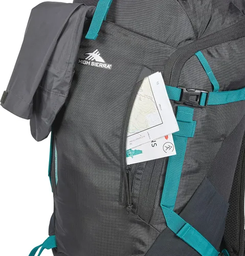 Miniatura 4 de High Sierra Pathway 2.0 Mochila con funda de almacenamiento de hidratación, para senderismo, ciclismo, camping, viajes, color negro, 45 L