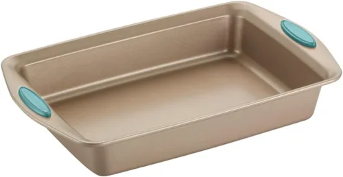 Miniatura 12 de Recipientes para horno Rachael Ray, set de 5 piezas antiadherentes, Azul agave Latte Brown con Puños Azul Agave