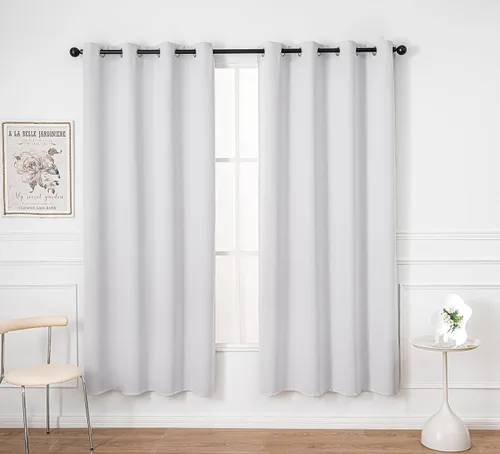 Miniatura 80 de PI Cortinas opacas para dormitorio, tratamiento de ventana con aislamiento térmico de anillo superior, cortinas oscurecedoras de habitación