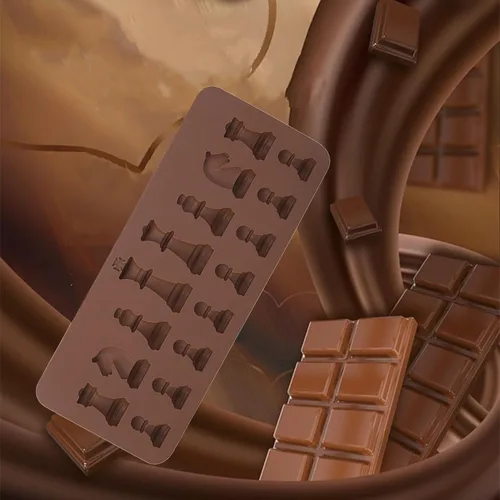 Miniatura 5 de Forma de ajedrez de chocolate de silicona para bricolaje, cera derretida para hornear, decoración para fiestas de cumpleaños, bodas, aniversarios