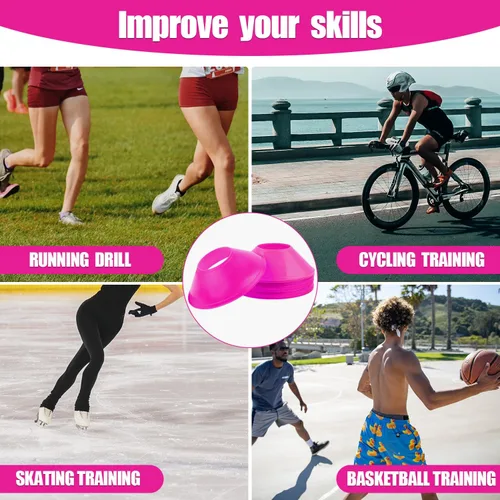 Miniatura 7 de 15 conos de fútbol para entrenamiento deportivo, mini conos de fútbol flexibles de agilidad deportivos, pequeños conos de práctica para fútbol