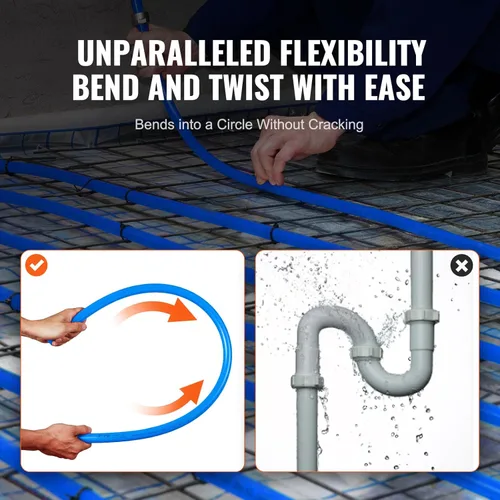 Miniatura 4 de VEVOR PEX Pipe - Tubo flexible PEX-B de 1/2 pulgada, barrera sin oxígeno de 300 pies para agua potable, para agua caliente/fría y fácil de Azul