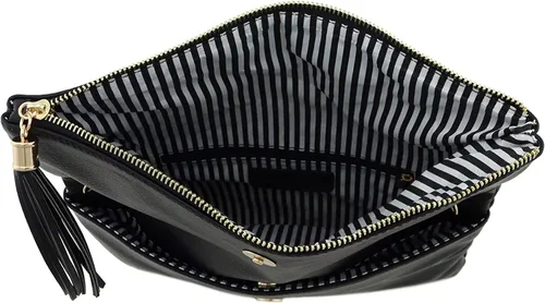 Miniatura 4 de Solene Bolsas de mano de sobre para mujer, billetera cruzada con borlas y correa de cadena, elegante bolso de noche