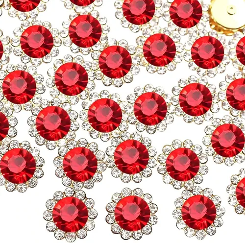 Miniatura 12 de 120 piezas de 12 mm de girasol coser en diamantes de imitación de cristal, gemas de vidrio, diamantes de imitación de metal para manualidades