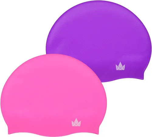 Miniatura 9 de The Friendly Swede Gorros de natación para mujeres y hombres, gorras de natación de silicona para cabello medio y largo, impermeables y mantienen