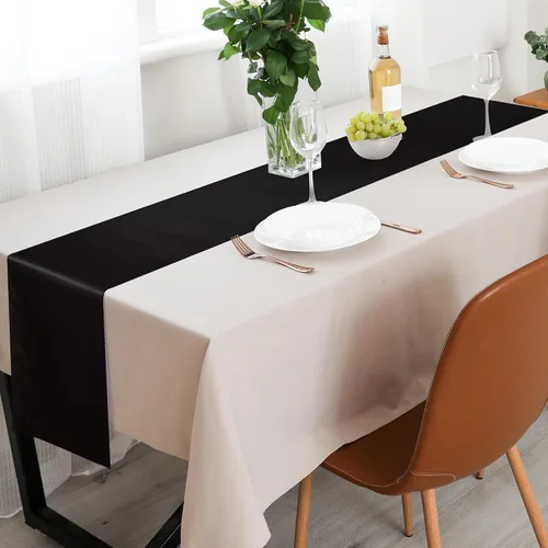 Miniatura 4 de Aneco Paquete de 4 caminos de mesa de satén de 12 x 108 pulgadas de largo, seda brillante y tela suave, camino de mesa para fiesta de banquete
