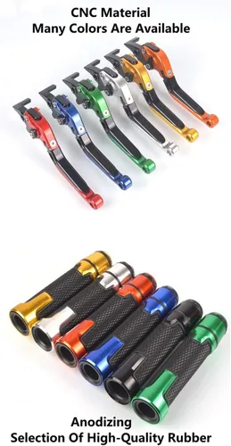 Miniatura 7 de Para Yamaha XTZ125 XTZ 125 2014 2015 Motocicleta Racing Accesorios CNC freno embrague palancas manillar agarre mango mano Grips Cap (Color : 1)