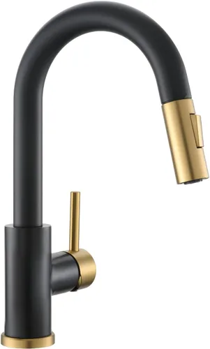 Miniatura 12 de Cenosa Moderno grifo de fregadero de barra para fregadero de cocina, manija única con rociador extraíble, grifo de fregadero de preparación fría y 4